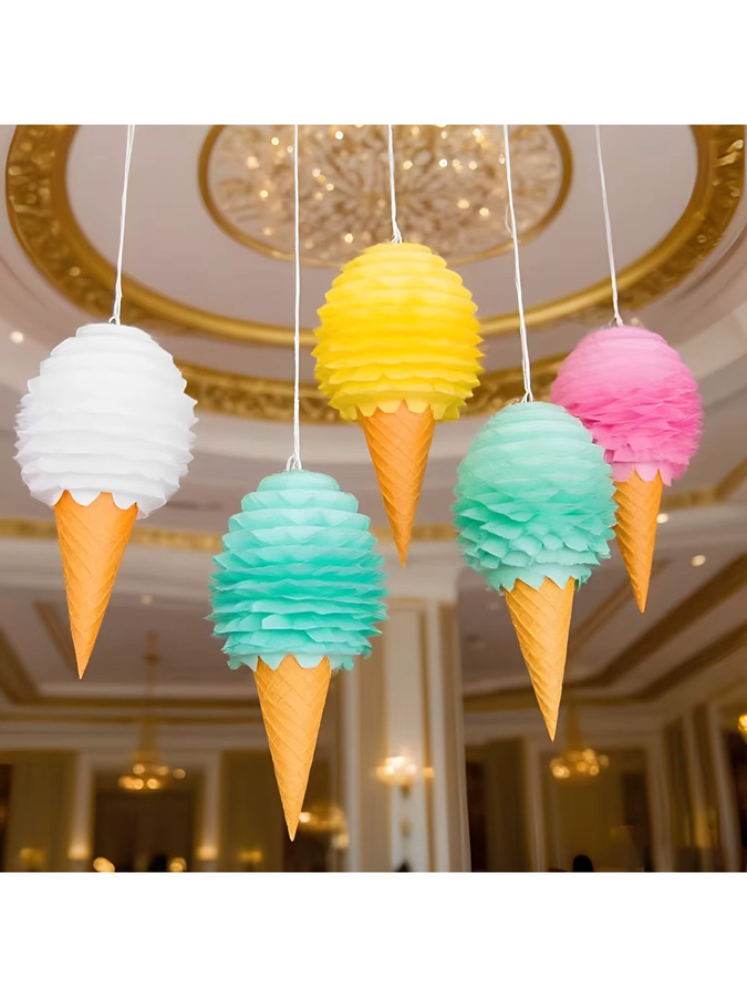 YTYIN Wabenpapier Kugeln in Macaron-Farben als hängende Dekoration für Geburtstag und Eröffnungsfeier, Multicolor und Grün - Bild 3