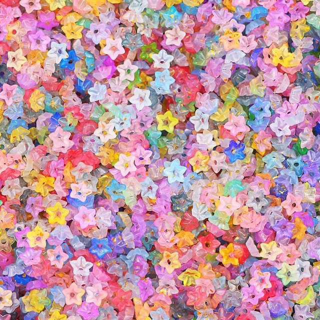JHNBY Acrylperlen, Blumenform, 7 mm, gemischte Farben - Bild 1