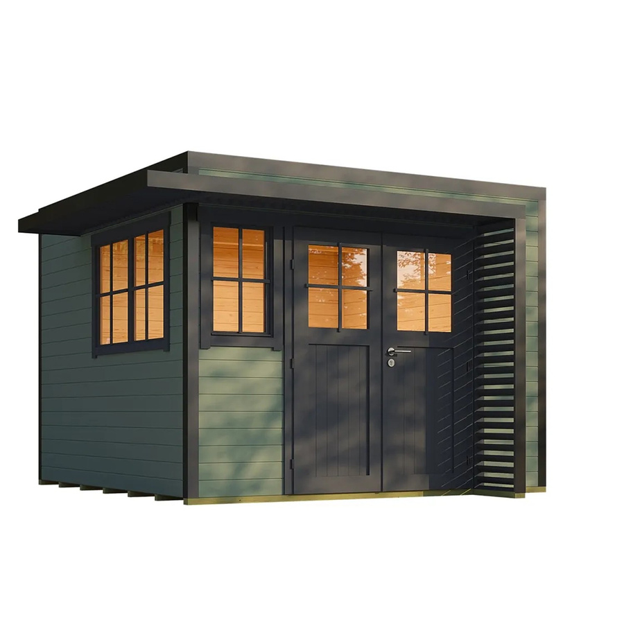 Weka Gartenhaus Amberley mit 2 Fenstern und Flachdach in Graugrün/Anthrazit B/T: 300 x 300 cm - Bild 2