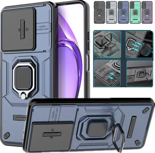 Robuste Schutzhülle für OPPO A40 4G A40M A60 A80 5G A3 Pro A3x mit magnetischem Ring und Standfunktion in Schwarz - Bild 1