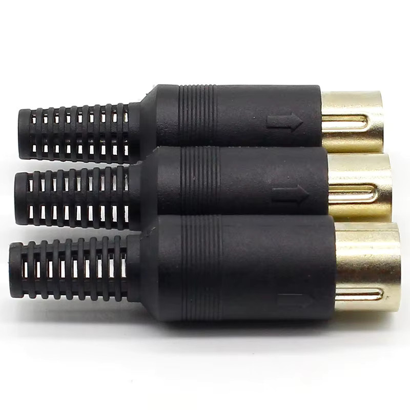 ELECAPITAL 3er-Set 5Pin DIN Lötstecker mit Kunststoffgriff in Schwarz - Bild 3