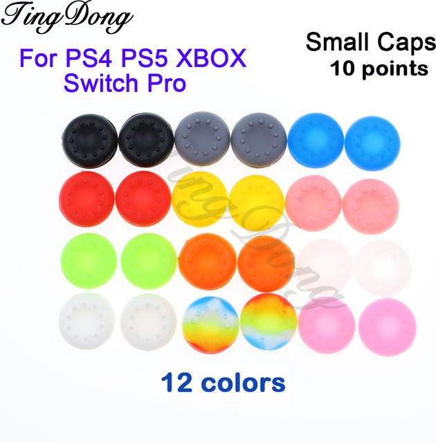 TingDong Rutschfeste 10-Punkt-Joystick-Daumenkappen aus Silikon für PS4, PS5, Xbox One, Xbox Series und Switch Pro Controller, Multicolour - Bild 1