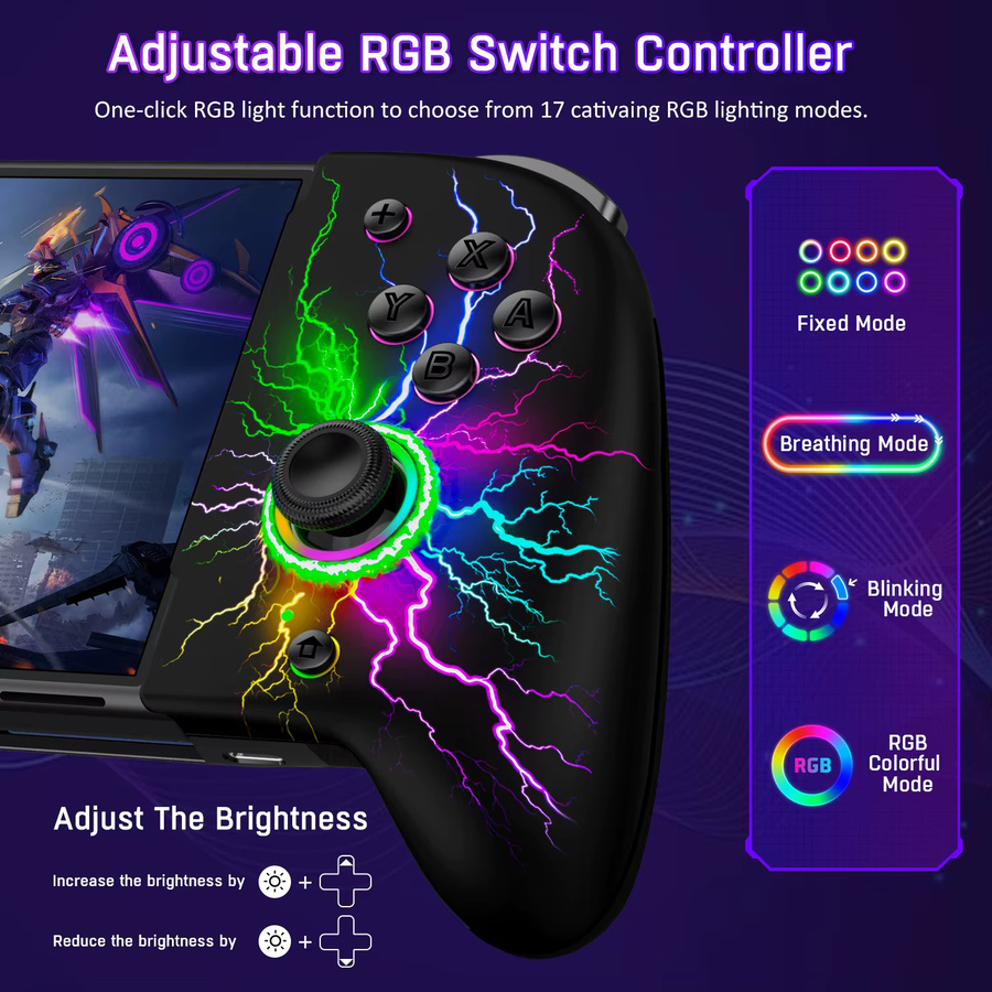 BEBONCOOL JC202 Switch-Controller mit 6-Achsen-Gyroskop und rutschfestem Griff für Nintendo Switch OLED - Bild 3