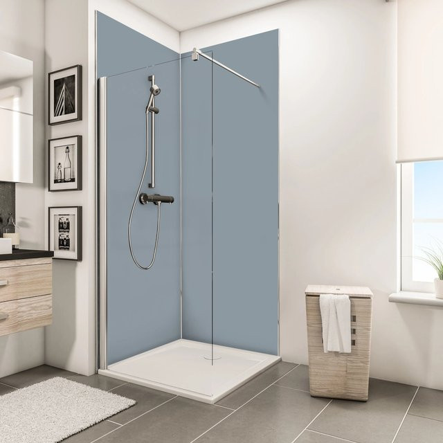 Schulte ExpressPlus DecoDesign Duschrückwand-Set Ecke Aluminium-Verbundplatte Grau B/H: 90 x 210 cm - Bild 1