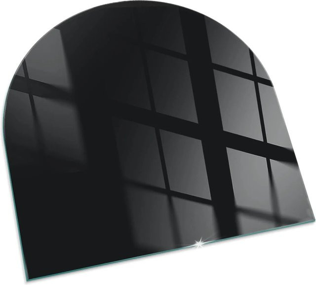 Tulup Kamin-Glasplatte für Öfen in Schwarz, Halbkreis, B/T/H: 100 x 100 x 0 cm - Bild 1