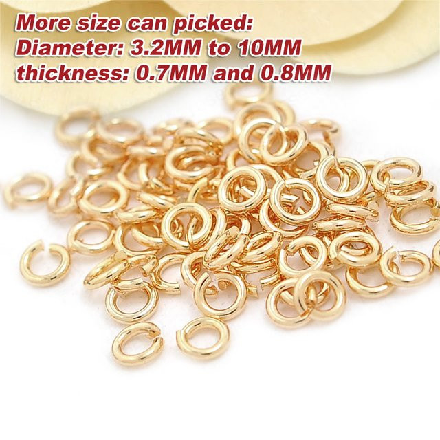 Rosediy Doppel Jump Ringe, Messing, 18 Karat Gold Farbe, Unisex - Bild 1