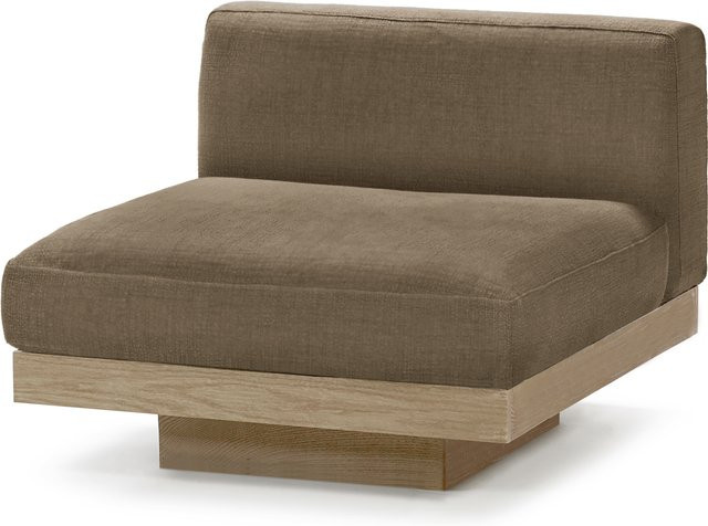 Serax Rudolph Outdoor Sessel aus Teakholz mit beige farbenem Outdoor-Stoff in minimalistischem Design - Bild 1