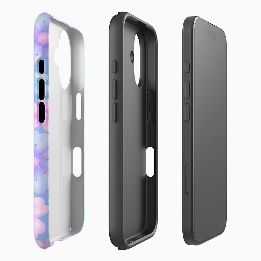 Pastell Floral Dream Handyhülle für iPhone 17 16 15 14 13 12 11 Pro Max Plus mit doppelschichtiger Rückseite in Multicolour - Bild 2