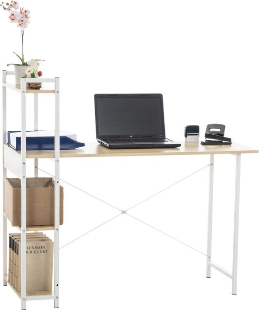 CLP Schreibtisch Poe im Industrial Look mit Regalen und Stauraum aus MDF - Bild 1