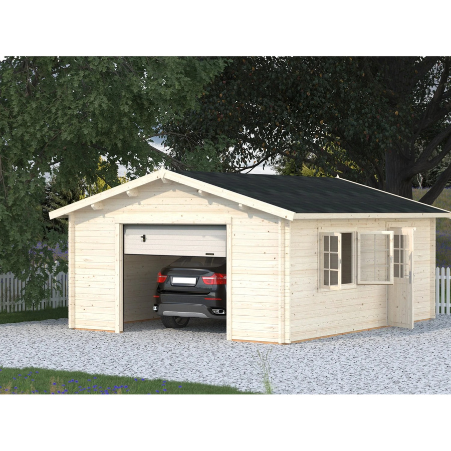 Palmako Garage Roger mit Sektionaltor in Grau-Weiß, B: 450 cm, T: 550 cm - Bild 2