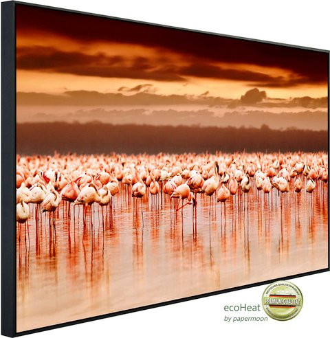 papermoon EcoHeat Infrarotheizung Afrikanische Flamingos mit Matt-Effekt in Bunt - Bild 1