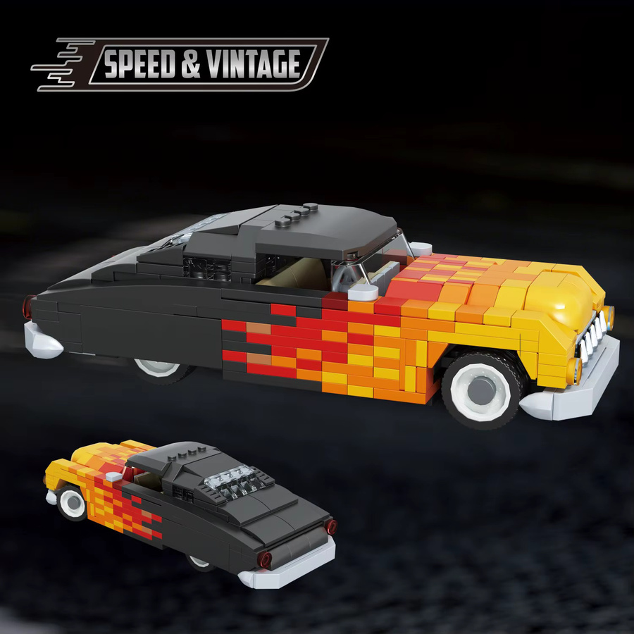 AMAZINGBLOKS Retro-Muscle-Car-Modell, Baukasten, 488 Teile, ab 14 Jahre - Bild 2