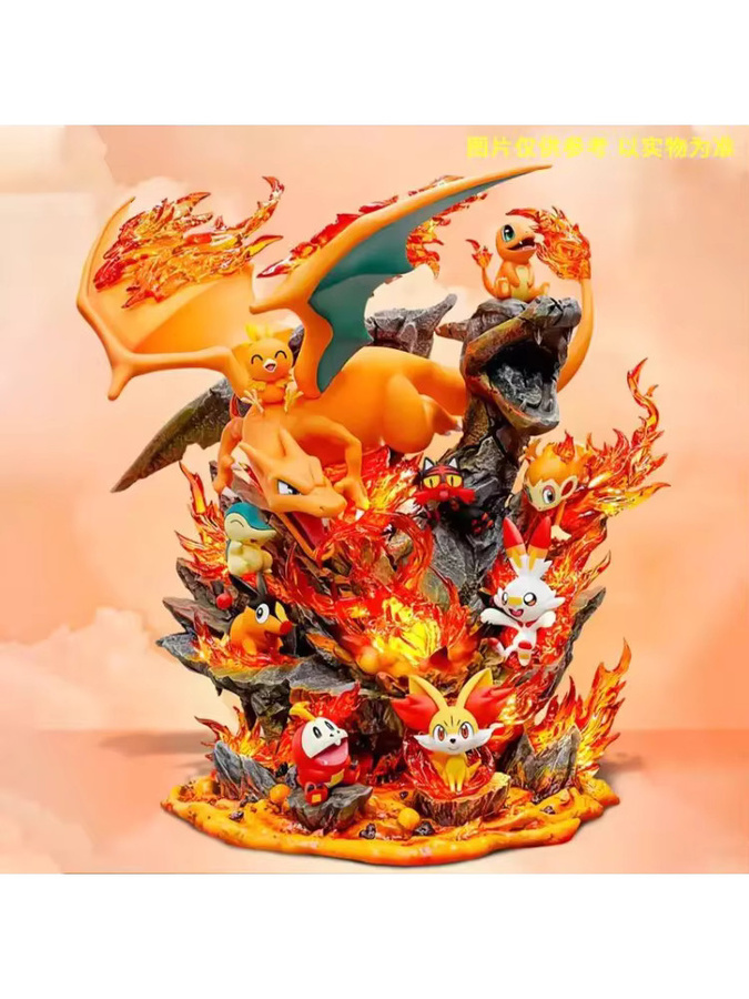 Bandai Pokémon Glurak-Evolution Familie, PVC-Statue, 32cm - Bild 4