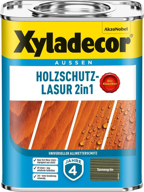 Xyladecor Holzschutz-Lasur 2in1 Tannengrün matt 750 ml - Bild 1