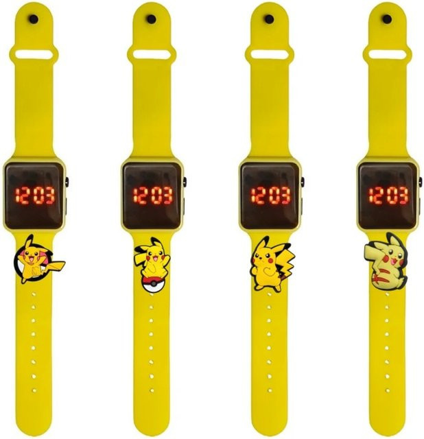 Potdemiel Digitaluhr, Pikachu, Kinder, Quarz, Kunststoff, Silikon, Schwarz - Bild 1