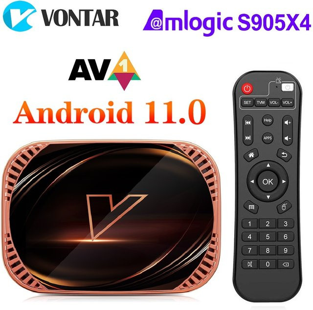VONTAR X4 Smart TV Box Android 11 Media Streamer mit 4K UHD, Wi-Fi und Bluetooth in Schwarz - Bild 1