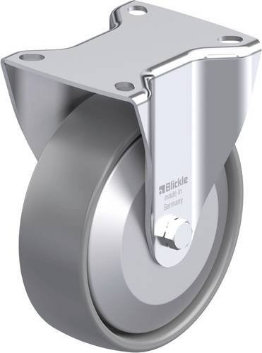 Blickle Stahlblech-Bockrolle B-PO 125G-ELS-FA in Grau mit Kunststoffrad, Durchmesser: 125 mm, Tragfähigkeit: 250 kg - Bild 1