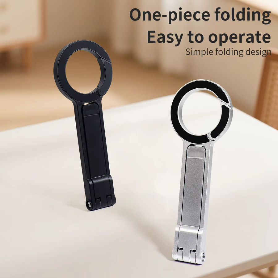 Magnetischer Multifunktions-Handyständer mit Karabiner zum Aufhängen in Schwarz - Bild 3