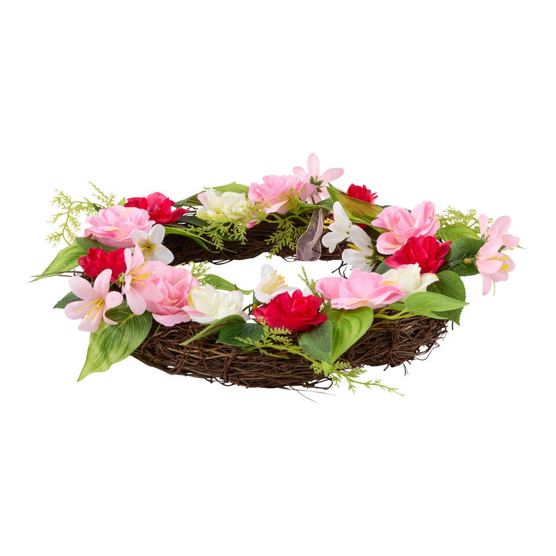 MyHome HELU Deko-Kranz Rosen in Rosa und Mehrfarbig, floraler Hängedekorationskranz rund - Bild 2