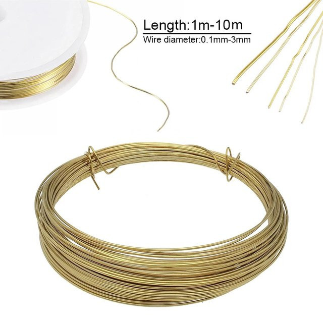 Messingdraht in Gold, 1 Rolle mit Längen von 1m bis 100m in verschiedenen Durchmessern von 0,1mm bis 3,0mm - Bild 1