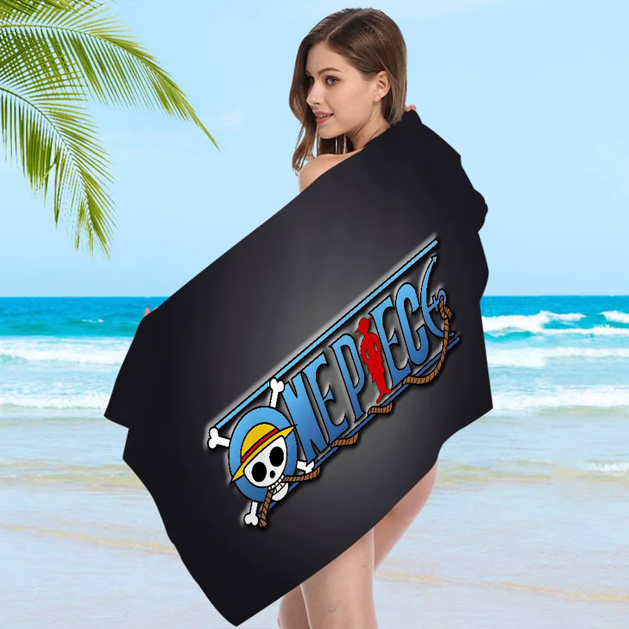 O-One P-Pieces Cartoon Strandtuch für Mädchen, buntes Mikrofaser-Badetuch, schnelltrocknend und sandfrei für Strand, Yoga und Pool - Bild 5