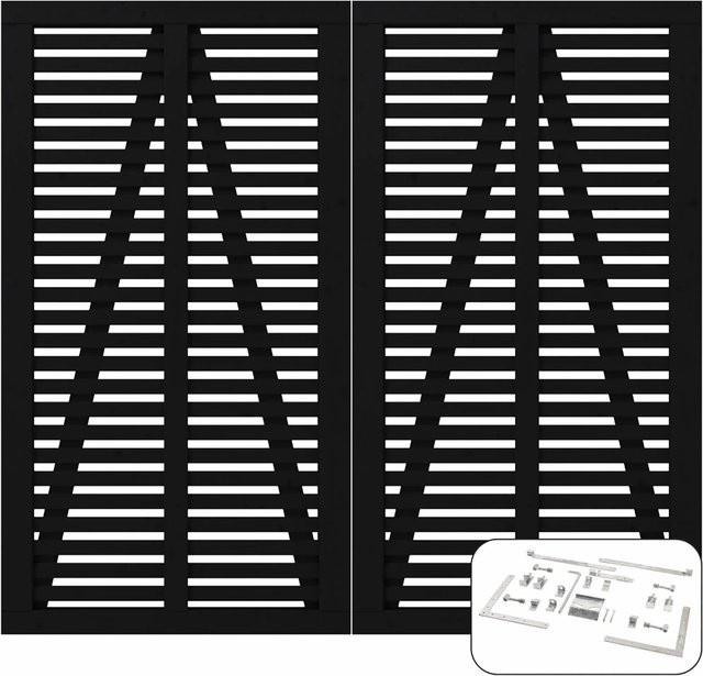 Plus Doppeltor Harmoni aus Nadelholz in Schwarz B: 180 cm x H: 200 cm - Bild 1