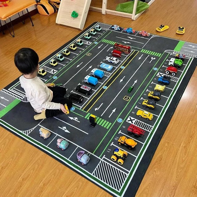 Lodestar Kinderteppich Rennstrecke mit komplexer Auto-Spielmatte, Mehrfarbig, B/T: 60 x 40 cm - Bild 1