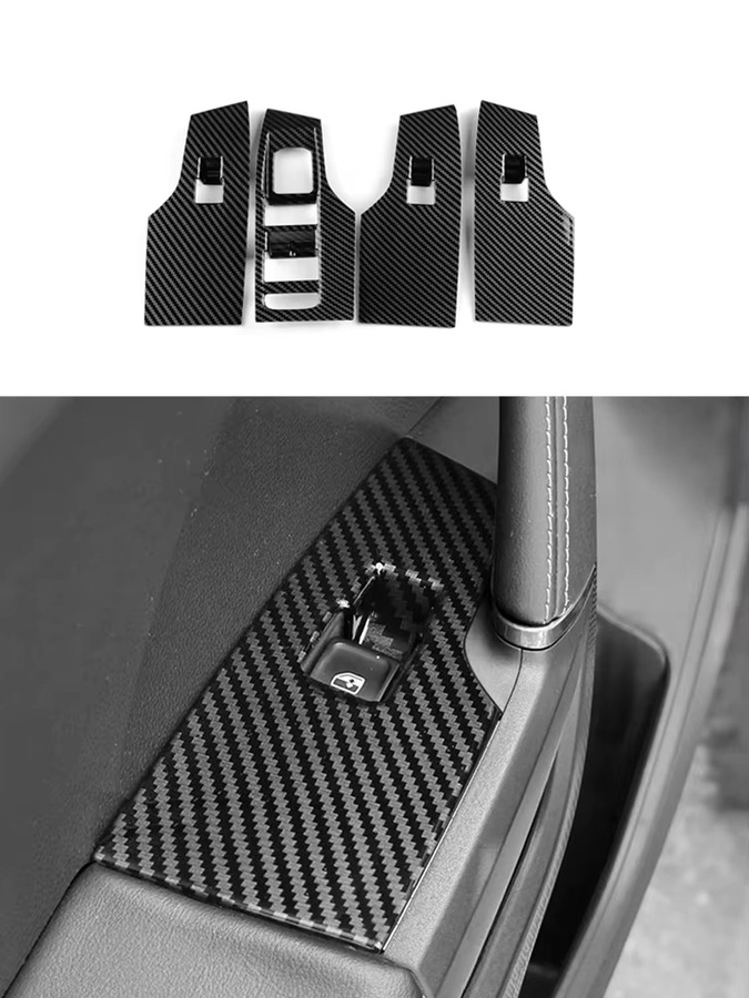 KUNGKIC Carbon Faser Fenstersteuerung Zierleisten für Seat Leon MK4, Cupra Leon, Cupra Formentor, Ibiza und Arona, Schwarz - Bild 6