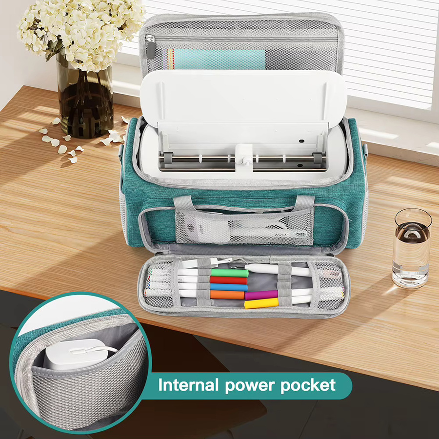 Cricut Tragetasche für Cricut Joy Xtra, wasserdichte Aufbewahrungstasche mit mehreren Fächern in Grün und Türkis - Bild 5