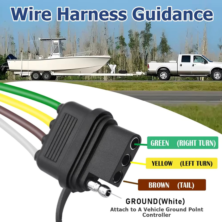 7-Wege-Rund auf 4-Wege-Flach Anhänger-Stecker-Adapter in Schwarz für Wohnmobile und Autos - Bild 5
