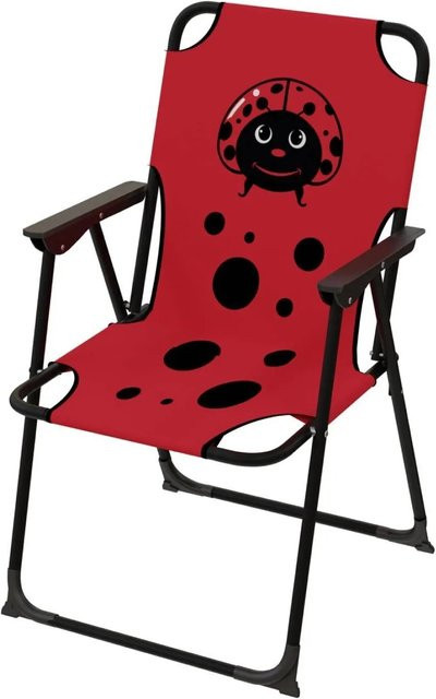 Mojawo Kinder Campingstuhl Klappstuhl mit Käfer-Design in Rot - Bild 1