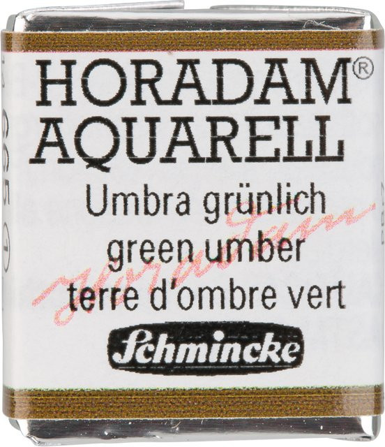 Schmincke HORADAM Aquarellfarbe Umbra grünlich im 1/2 Näpfchen - Bild 1