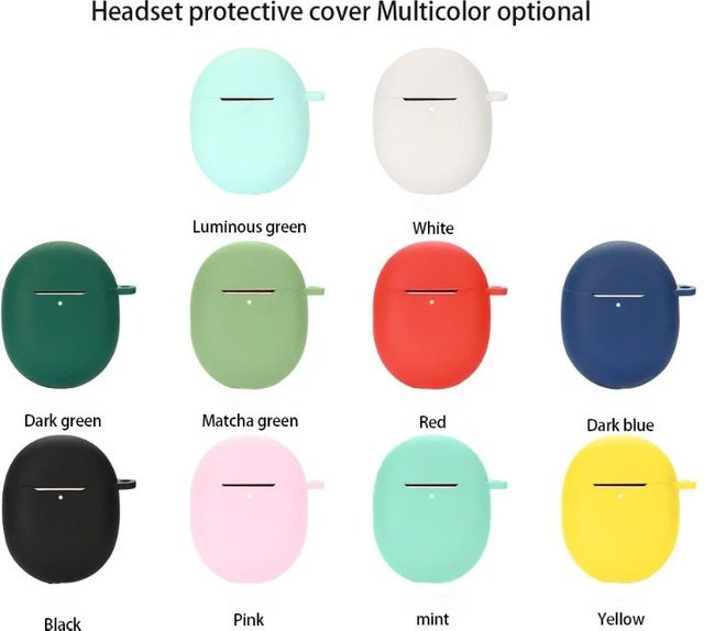 Wsellda Silikon-Schutzhülle für Google Pixel Buds Pro in Pink, mehrfarbiges Design mit Karabiner - Bild 1