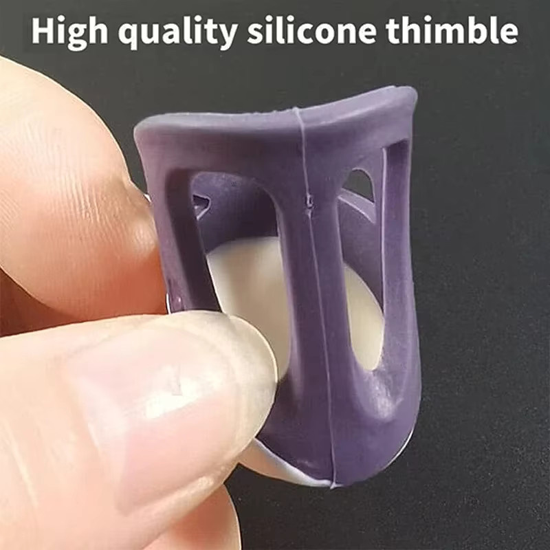 HOCOSHINE Silikon Fingerhüte in Lila als Anti-Slip Finger Abdeckungen für Handarbeit und Näbzubehör - Bild 2