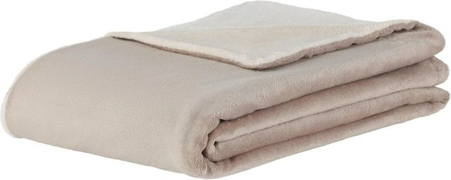 Mömax Kuscheldecke Wendy in Weiß/Beige, reversible Fleece-Decke aus Polyester mit Oeko-Tex Standard 100, B/B/H: 200 x 150 cm - Bild 1