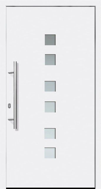 Aluminium-Haustür PANTO Modern Weiß Anschlag Links B: 110 cm, H: 210 cm - Bild 1