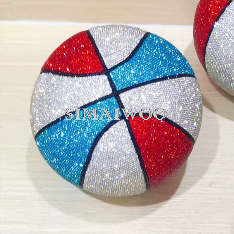 Simaiwoo Anpassbarer Strass-Basketball in Grün und Multicolour als dekoratives Souvenir und Ausstellungsstück - Bild 1