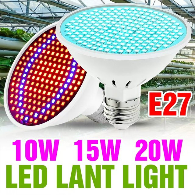 20W LED Pflanzenlampe mit Vollspektrum und E27 Fassung für Indoor Pflanzen und Sukkulenten in Weiß - Bild 1