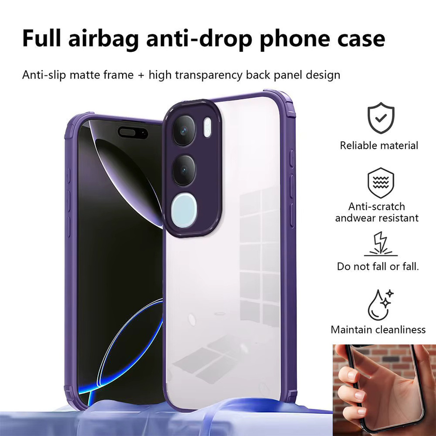 Stoßfeste Schutzhülle aus hartem Acryl für Vivo Y29 5G, Vivo Y19S und Vivo Y19S Pro in Schwarz - Bild 2