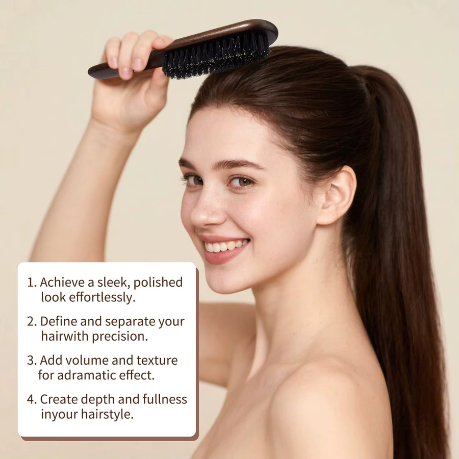 Slick-Back Haarbürste, Borstenbürste für Damen und Herren, Unisex - Bild 3