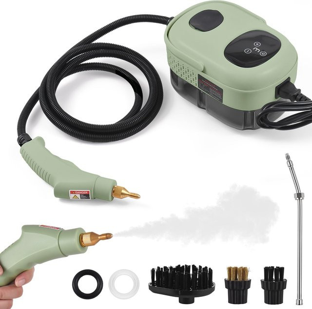 Aimo Hochdruck-Dampfreiniger mit 2500 W und 1100 ml Tankvolumen, 3 bar Druck, Farbe: Grün - Bild 1