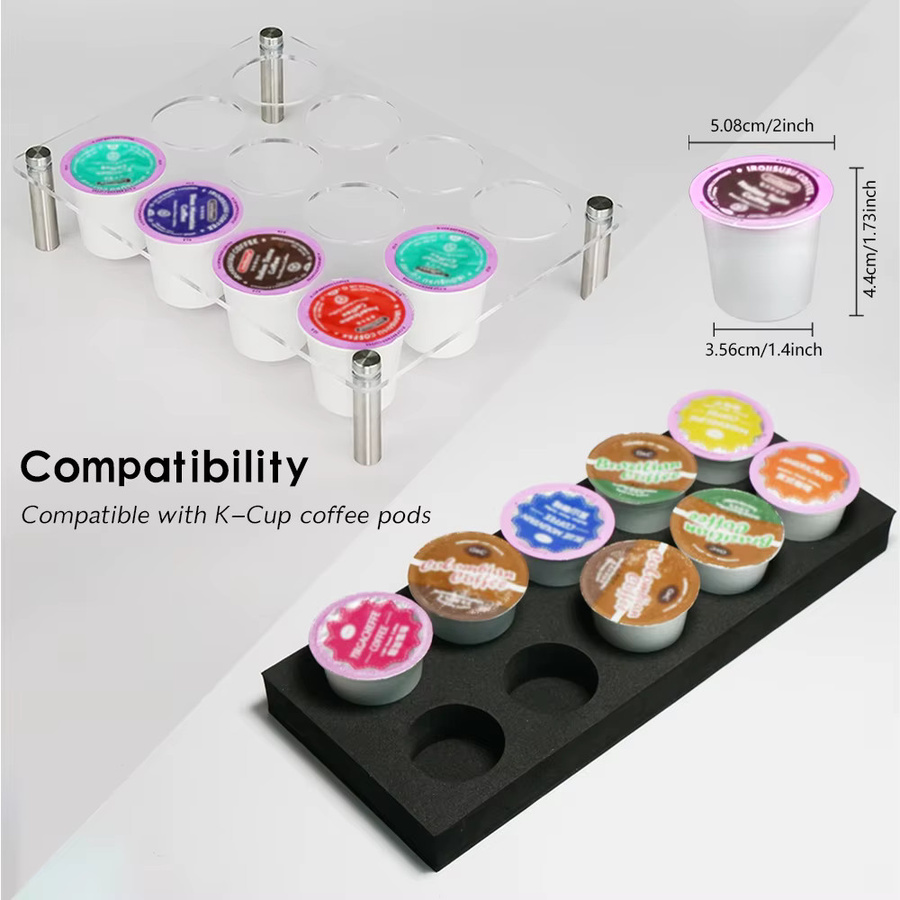Dalinwell Kaffee Kapsel Halter Schubladen Organizer aus Acryl, transparent, kompatibel mit K-Cups und Kaffeepads - Bild 2