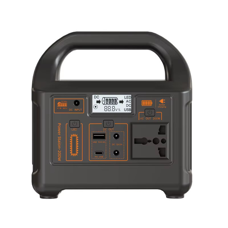 GaiaRay Tragbare Batterie-Powerstation mit 153,6Wh LiFePO4-Akku und 200W Ausgangsleistung als Solargenerator für Outdoor-Camping in Schwarz - Bild 6
