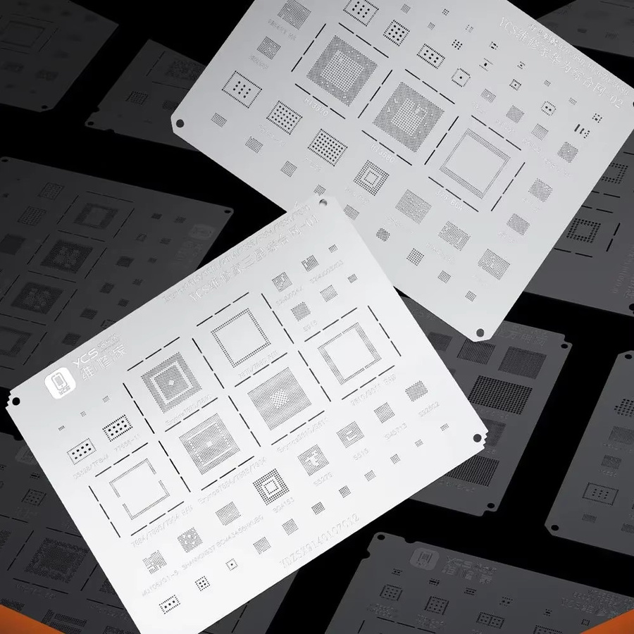 Lanrui YCS BGA Reballing-Schablonen Set 49-teilig für iPhone und Android CPU IC in Silber - Bild 3
