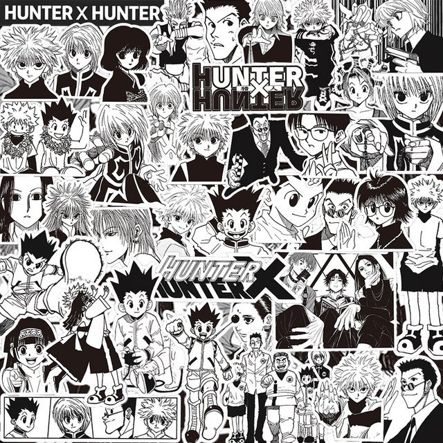 Bandai HUNTER×HUNTER Aufkleber, 60-teiliges Set, schwarz-weiß - Bild 1