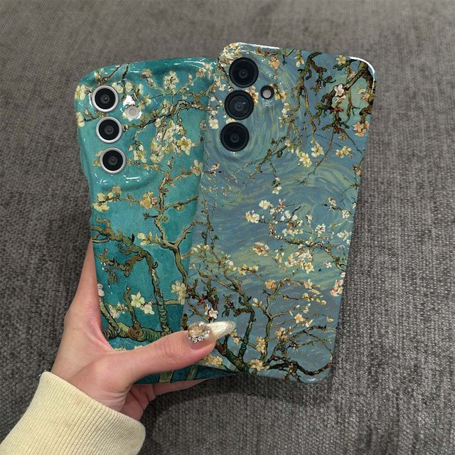 Handyhülle mit Mandelblüten Van-Gogh Wellen-Öl-Design für Samsung Galaxy A56 A55 A54 A51 A25 A15 A06 A05 in Multicolour - Bild 1