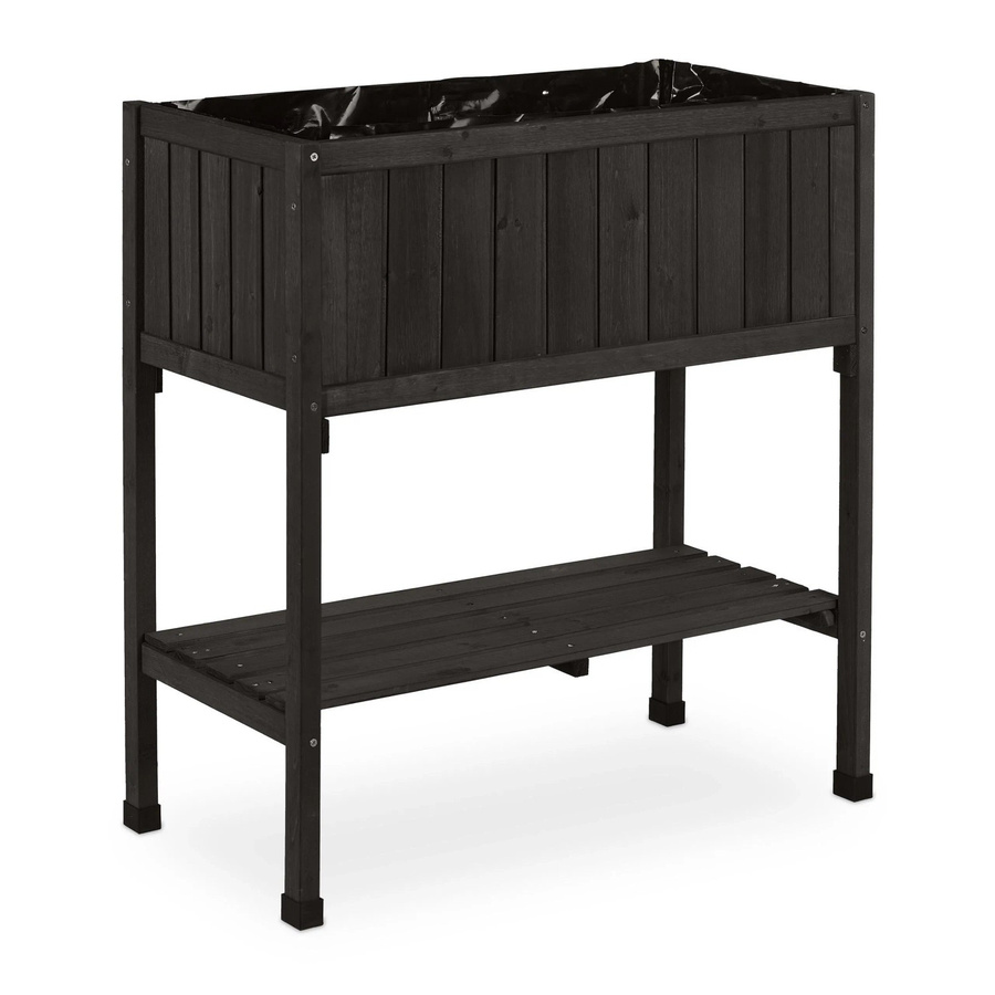 Relaxdays Pflanztisch aus Tannenholz mit PVC Folie in Schwarz, B/T/H: 80 x 74 x 38 cm - Bild 2