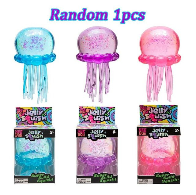 NeeDoh Jelly Squish Qualle, Stressball, 3 Farben, Glitzernder Squishy - Bild 1