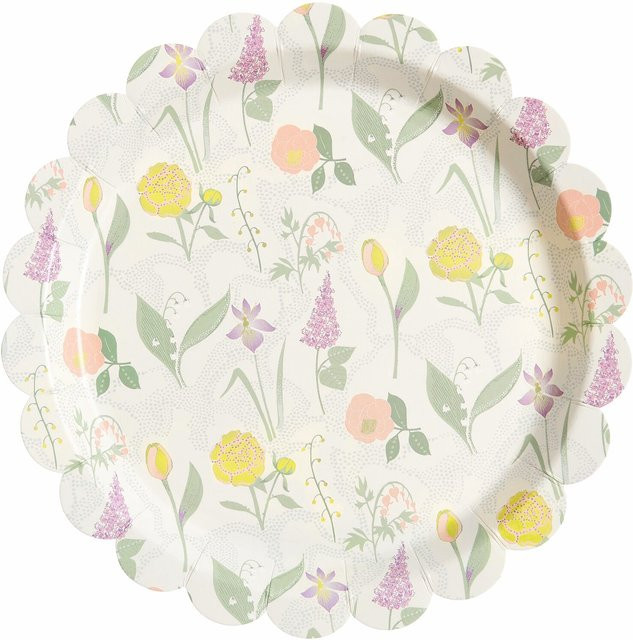 Rico Design Pappteller Blumenwiese, 8 Stück, Mehrfarbig, Durchmesser: 23 cm - Bild 1