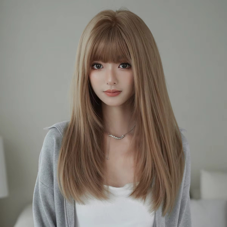 7JHH WIGS Perücke, schulterlang, glatt, honigbraun, Damen - Bild 2